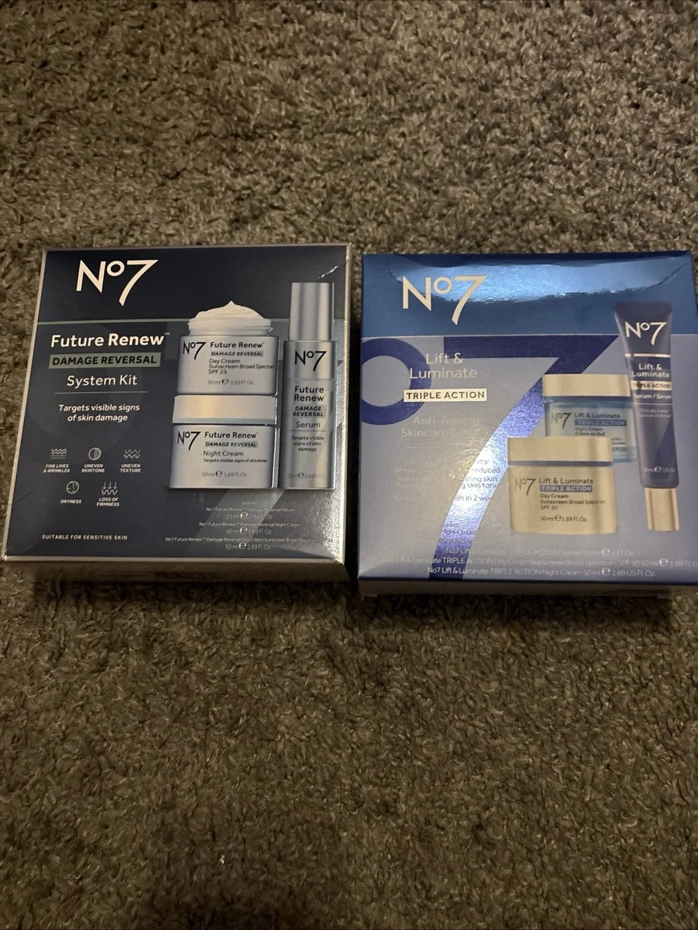 No7 Lift & Luminate Triple Action Skincare Set — Blue